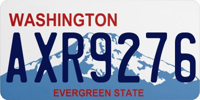 WA license plate AXR9276
