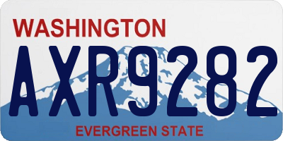 WA license plate AXR9282