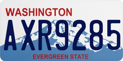 WA license plate AXR9285