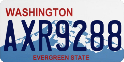 WA license plate AXR9288