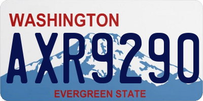 WA license plate AXR9290