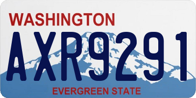 WA license plate AXR9291