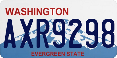 WA license plate AXR9298