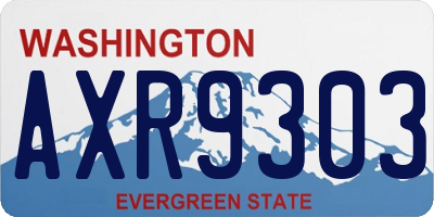 WA license plate AXR9303