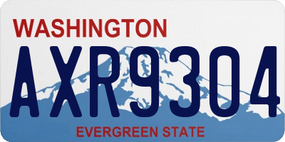 WA license plate AXR9304