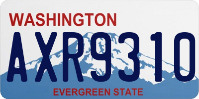 WA license plate AXR9310