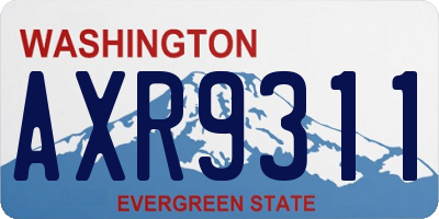 WA license plate AXR9311