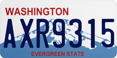 WA license plate AXR9315