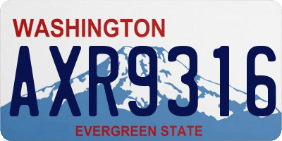 WA license plate AXR9316