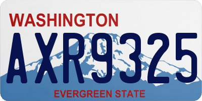 WA license plate AXR9325