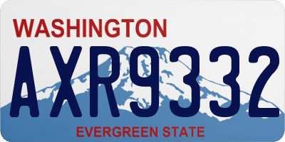 WA license plate AXR9332