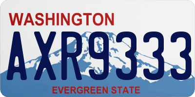 WA license plate AXR9333