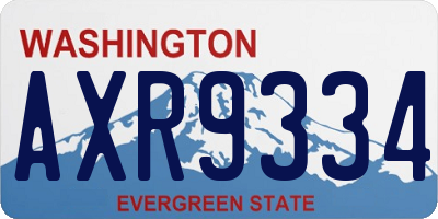 WA license plate AXR9334