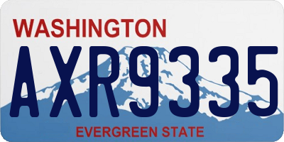 WA license plate AXR9335