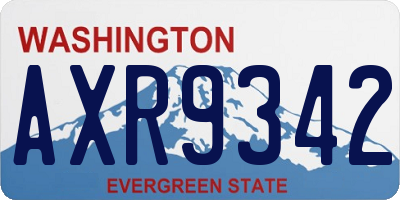 WA license plate AXR9342