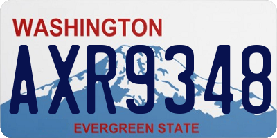 WA license plate AXR9348