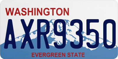 WA license plate AXR9350