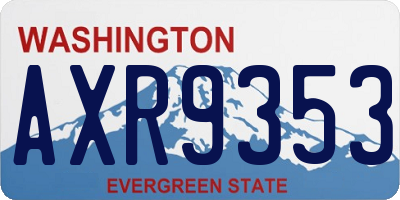 WA license plate AXR9353
