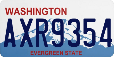 WA license plate AXR9354
