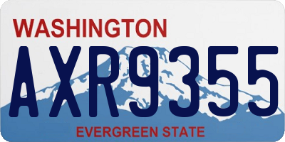 WA license plate AXR9355