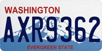 WA license plate AXR9362