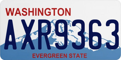 WA license plate AXR9363