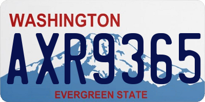 WA license plate AXR9365