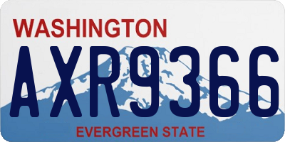 WA license plate AXR9366