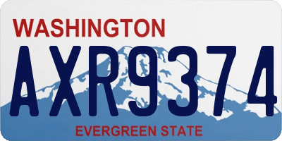 WA license plate AXR9374