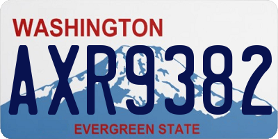 WA license plate AXR9382