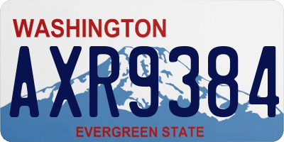 WA license plate AXR9384