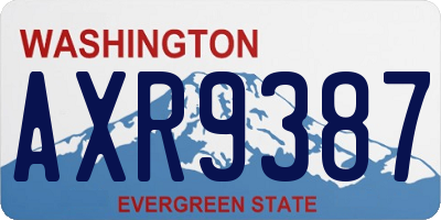 WA license plate AXR9387