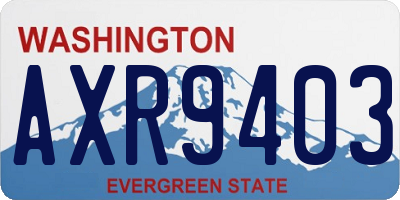 WA license plate AXR9403