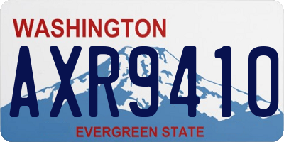 WA license plate AXR9410