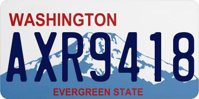 WA license plate AXR9418