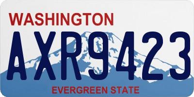 WA license plate AXR9423