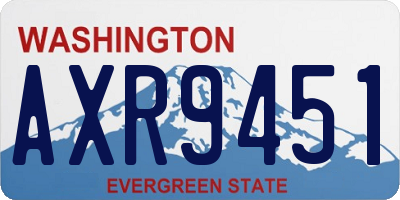 WA license plate AXR9451