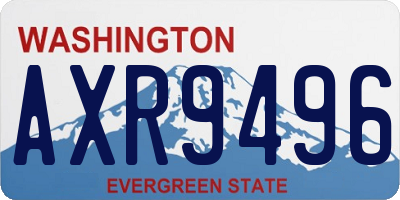 WA license plate AXR9496