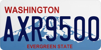 WA license plate AXR9500