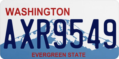 WA license plate AXR9549