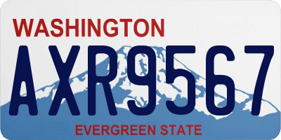 WA license plate AXR9567