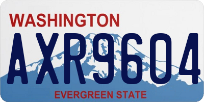 WA license plate AXR9604