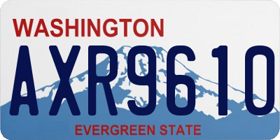 WA license plate AXR9610