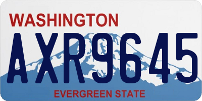 WA license plate AXR9645