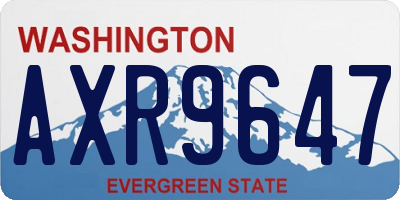WA license plate AXR9647