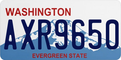 WA license plate AXR9650