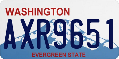 WA license plate AXR9651
