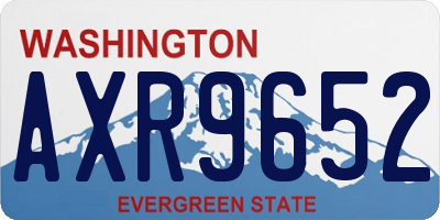 WA license plate AXR9652