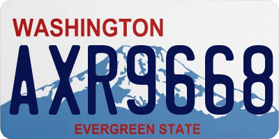 WA license plate AXR9668