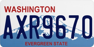 WA license plate AXR9670